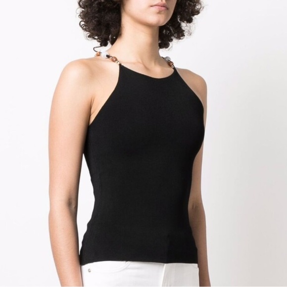 NWOT Maje Black Tank Top With Beaded Straps—with some pilling - Picture 3 of 16